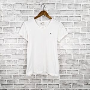Acne Studios Men's Standard FACE Cotton Jersey T-Shirt in white size 2XS
